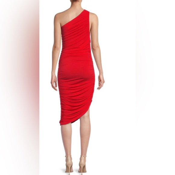 NWT RENEE C. One Shoulder Ruched Bodycon Dress - Picture 3 of 9